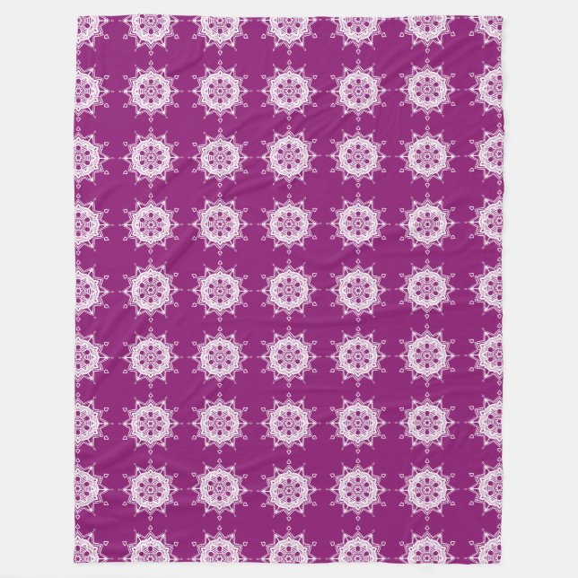 Dahlia Mandala Fleece Blanket (Front)