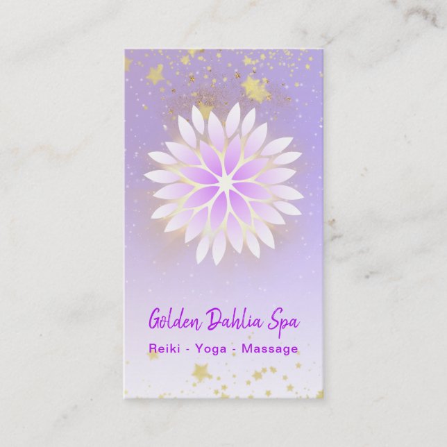 *~* Dahlia Mandala Pastel Lavender Pink AP2 Business Card (Front)