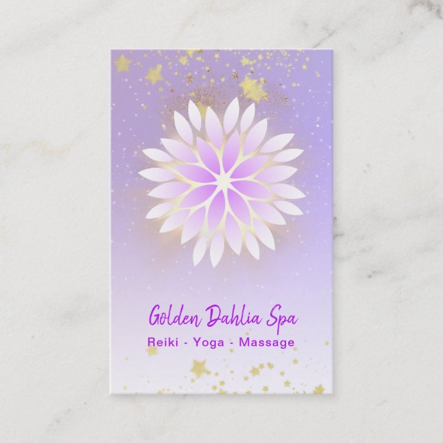 *~* Dahlia Mandala Pink Lavender Pastel AP2 Business Card (Front)