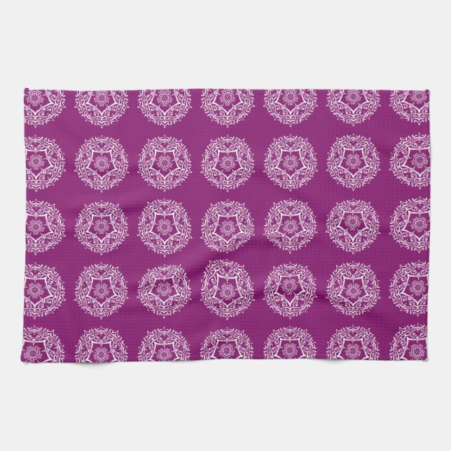 Dahlia Mandala Tea Towel (Horizontal)