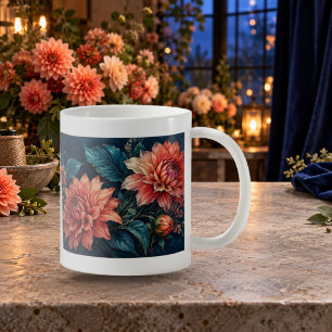 Dahlia Night Garden Floral Mug