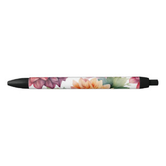 Dahlia Painting Black Ink Pen