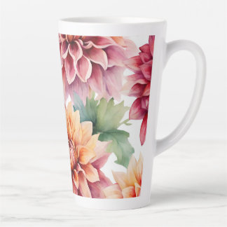 Dahlia Painting Latte Mug