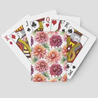 Dahlia Painting Playing Cards