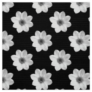 Dahlia Pattern - Black and White Fabric