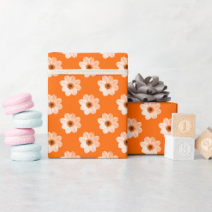 Dahlia Pattern - Orange Wrapping Paper