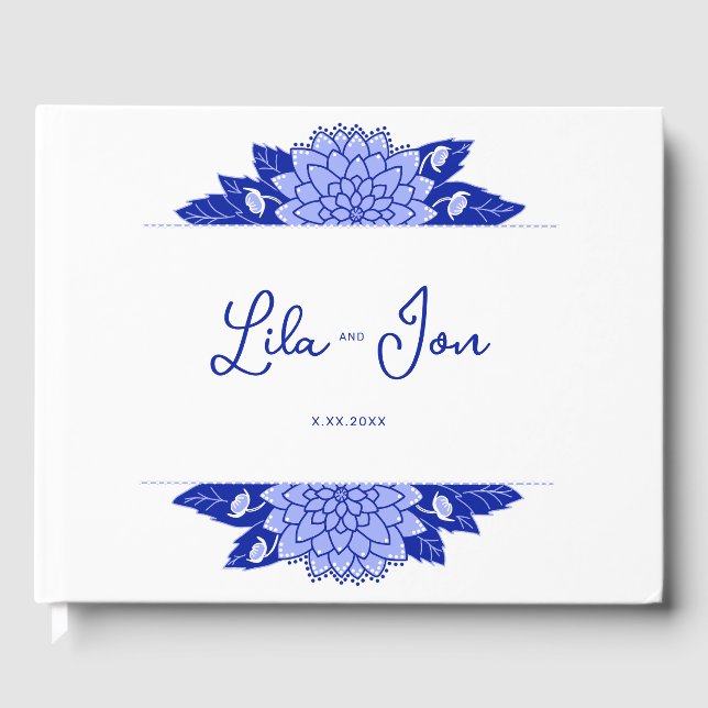 Dahlia Personalized Wedding Guestbook (Front)