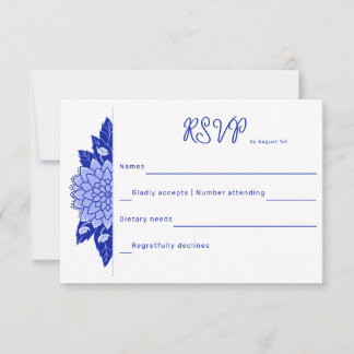 Dahlia Personalized Wedding RSVP Card