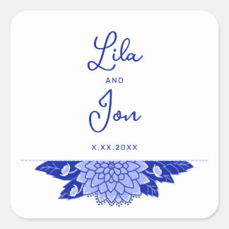 Dahlia Personalized Wedding Stickers