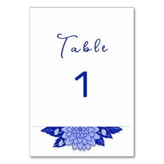 Dahlia Personalized Wedding Table Number Card