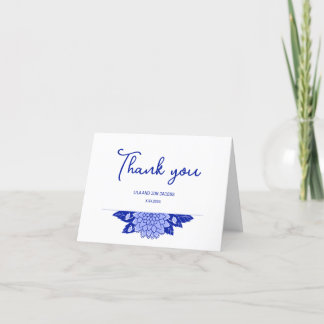 Dahlia Personalized Wedding Thank You Card