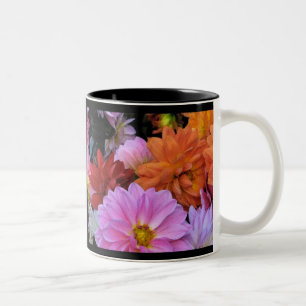Dahlia Petals Two-Tone Coffee Mug