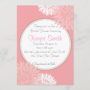 Dahlia Pink Flower Invitation