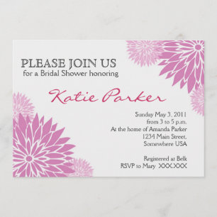 Dahlia Purple Flower Invitation