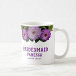 Dahlia Purple Lavender Floral Wedding Bridesmaid Coffee Mug<br><div class="desc">Dahlia Purple Lavender Lilac Floral Wedding Bridesmaid Favour Mug. You can give this mug to your Bridesmaids to thank them for their important role on your special day. Beautiful, elegant, and modern dark and light purple Dahlia flowers with green leaves. These colours can be used for purple wedding themes and...</div>