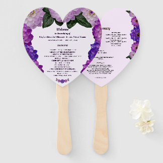 Dahlia Purple Lavender Floral Wedding Program Fan