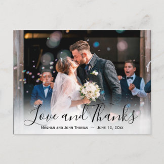 Dahlia Purple Lavender Floral Wedding Thank You Postcard