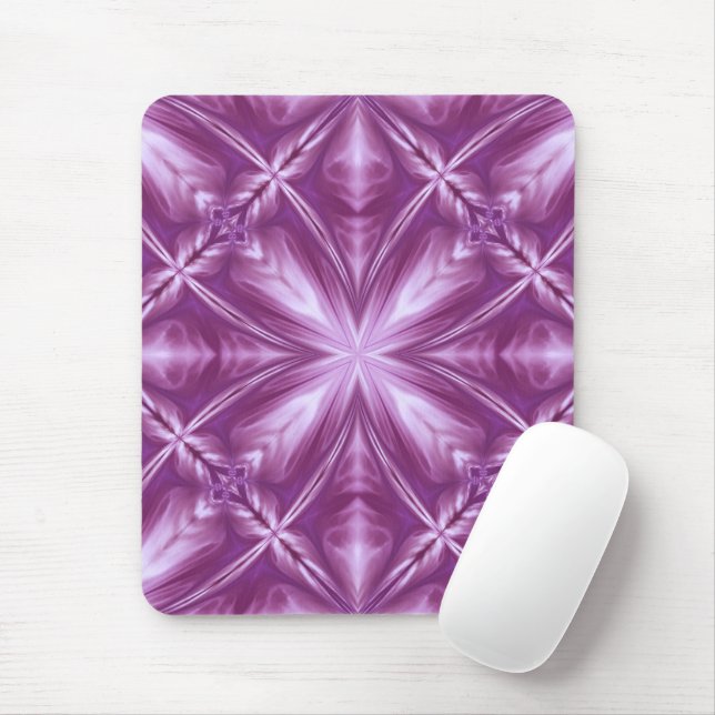 Dahlia Purple Milky White Clouds Abstract Pattern Mouse Mat (With Mouse)