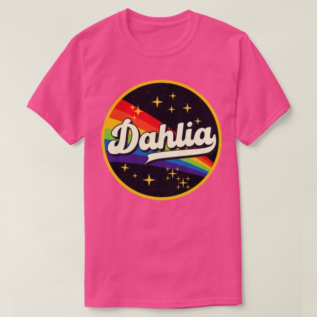 Dahlia Rainbow In Space Vintage Style T-Shirt (Design Front)