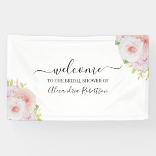 Dahlia & Roses Bridal Wedding Shower Welcome Banner