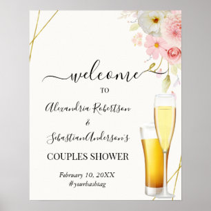 Dahlia & Roses Couples Wedding Welcome Sign