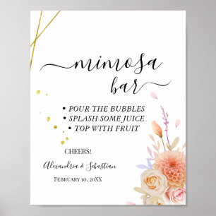 Dahlia & Roses Mimosa Bar Bridal Shower Sign