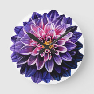 Dahlia Round Clock