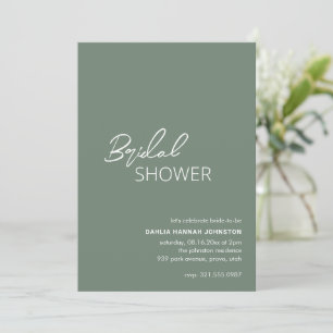 Dahlia Sage Green Modern Bridal Shower Invitation