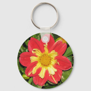 Dahlia Scarlet Key Ring