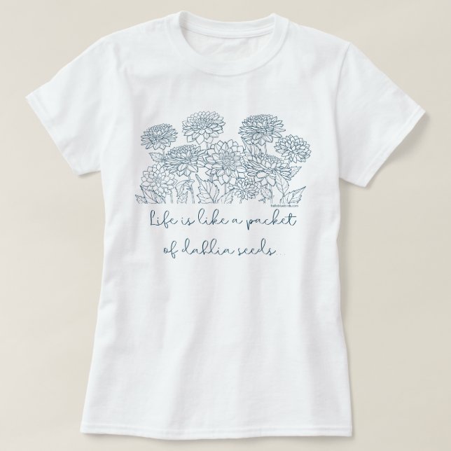 Dahlia Seeds T-Shirt - Gifts for Dahlia Lovers (Design Front)