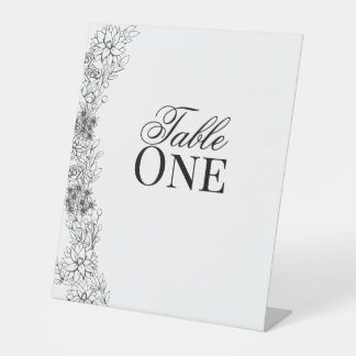 Dahlia Table Numbers Pedestal Sign