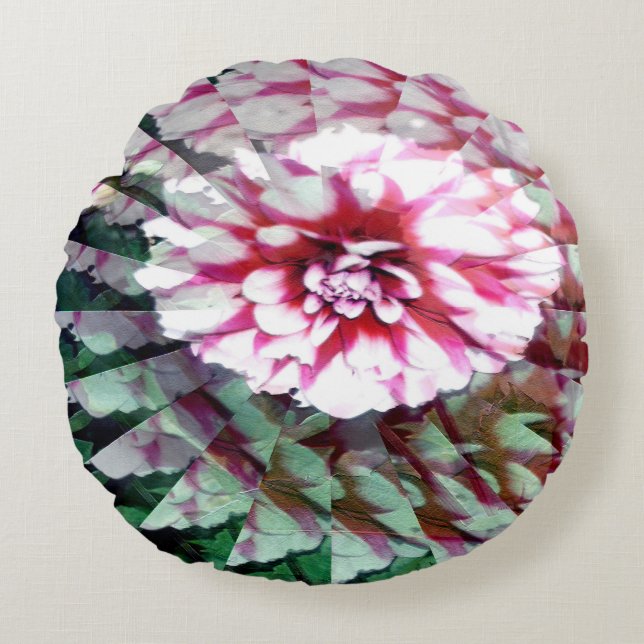 Dahlia twirl..... round cushion (Front)