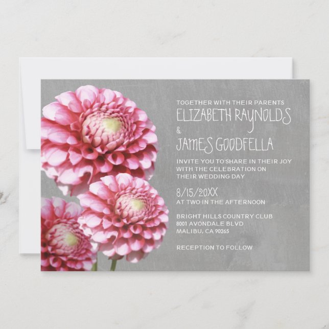 Dahlia Wedding Invitations (Front)
