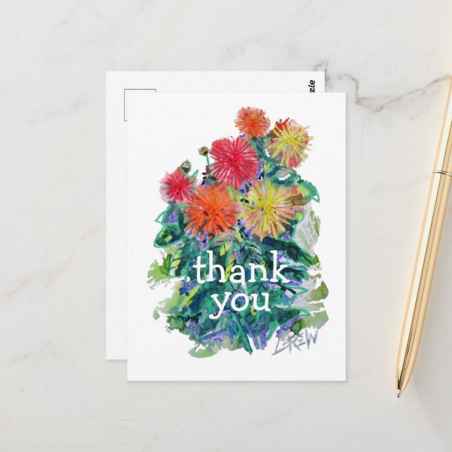 Dahlias #170310 postcard (Front/Back In Situ)