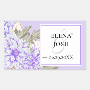 Dahlias Amethyst Wedding Sticker