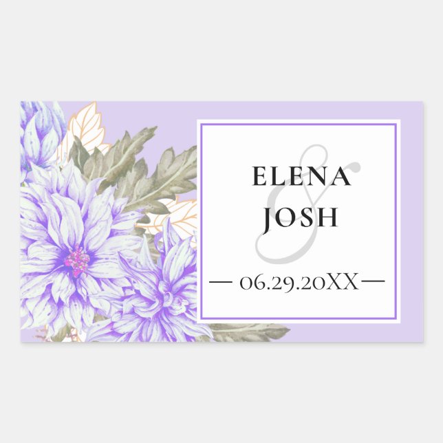 Dahlias Amethyst Wedding Sticker (Front)