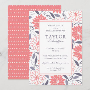 Dahlias Floral Bridal Shower Invitation
