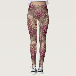 Dahlias Flower Exercise Dahlias Aesthetic Leggings