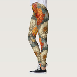 Dahlias Flower Women Active Wear  Dahlias Luxury  Leggings