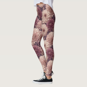 Dahlias Flower Yoga  Dahlias Floral Birthday Gift  Leggings