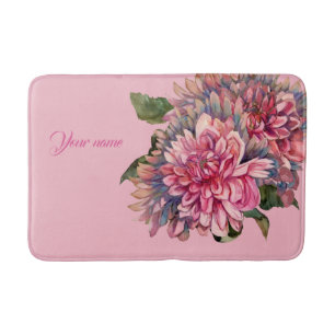 dahlias flowers bath mat