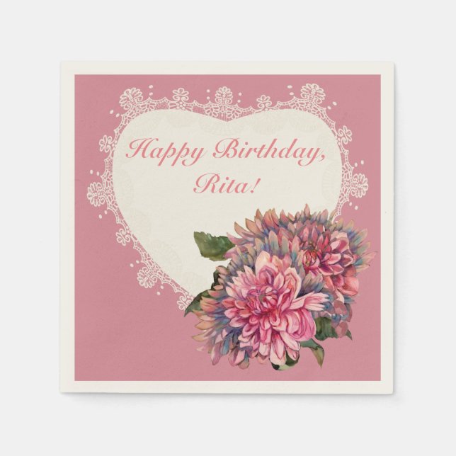 dahlias flowers napkin (Front)