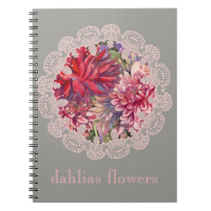 dahlias flowers notebook
