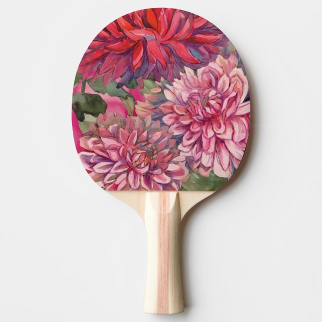 dahlias flowers ping pong paddle (Front)