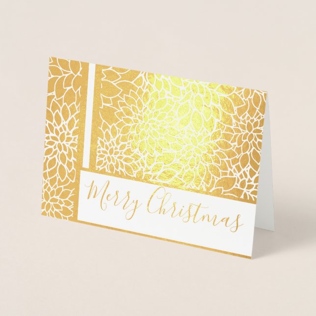 dahlias foil Christmas card (Front)