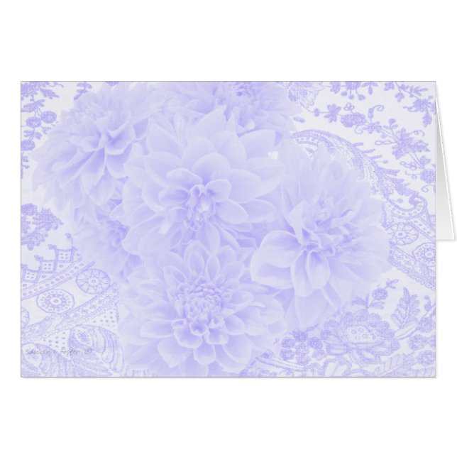 Dahlias In Blue Card (Front Horizontal)