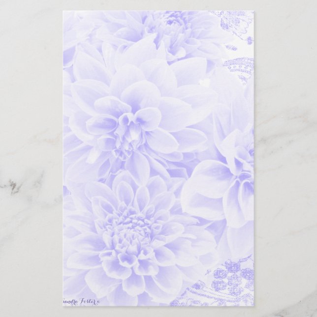 Dahlias In Blue Stationery (Front)