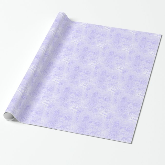 Dahlias In Blue Wrapping Paper (Unrolled)