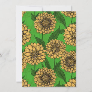 Dahlias in yellow and green