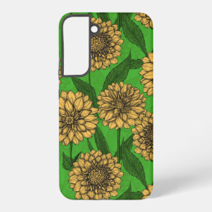 Dahlias in yellow and green samsung galaxy case